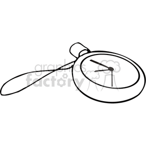 Black and white outline of a stop watch  clipart.
