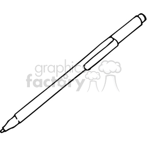 Black and white outline of a pen clipart #382464 at Graphics Factory.