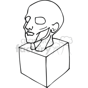 clipart - Black and white outline of the head muscle structure.