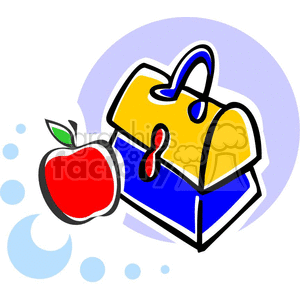 School lunch box and apple