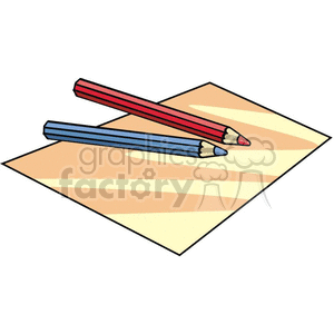 Cartoon colored pencils and paper  clipart. Commercial use image # 382779