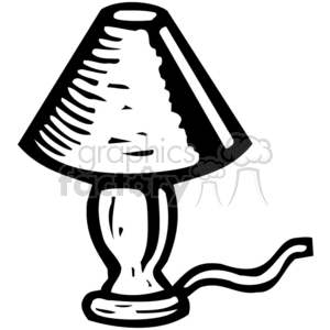 cartoon household items black white lamp