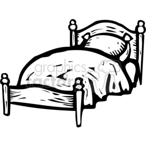 black white bed clipart. Royalty-free icon # 382941