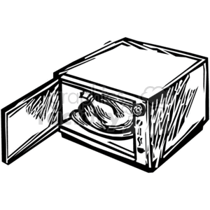 black white microwave clipart. Commercial use image # 382971