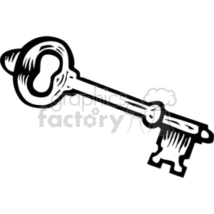 black white skeleton key clipart. Royalty-free image # 382981