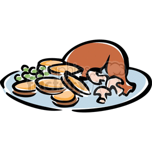chicken dinner plate clipart. Commercial use image # 383062