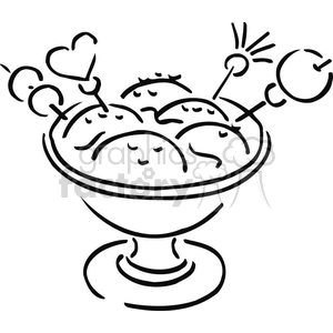 ice cream bowl outline clipart. Commercial use image # 383166
