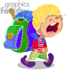 animated boy crying on his way to school clipart.