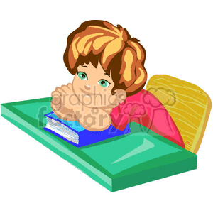 boy listening in classroom clipart. Royalty-free image # 383489