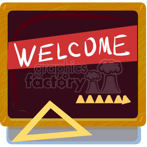 chalkboard with welcome on it clipart.