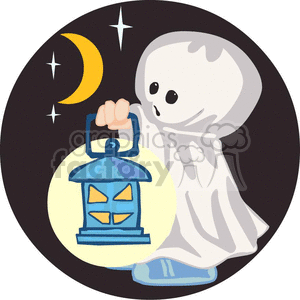 cute ghost trick or treating clipart. Royalty-free image # 383504