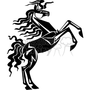 excited mustang horse clipart.