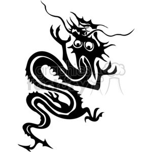 Chinese dragon dragons vinyl-ready black white vector