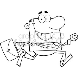 Businessman Running To Work With Briefcase clipart. Royalty-free image # 384041
