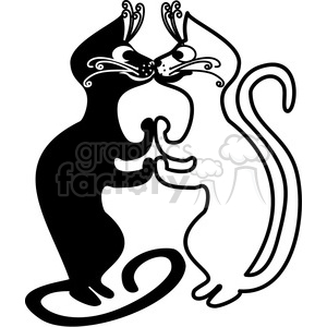 vector clip art illustration of black cat 045 clipart.