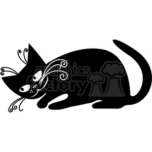 vector clip art illustration of black cat 040 clipart.