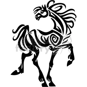 tribal stylish horse clipart. Commercial use image # 385937