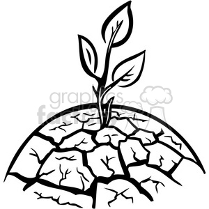 eco environment illustration logo symbols elements earth black+white grow plant organic drought