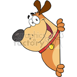 clipart - 5246-Fat-Dog-Looking-Around-A-Blank-Sign-Royalty-Free-RF-Clipart-Image.