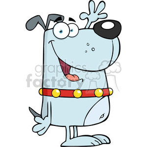 5195-Happy-Gray-Dog-Cartoon-Character-Waving-For-Greeting-Royalty-Free-RF-Clipart-Image clipart. Royalty-free image # 386278