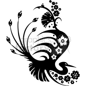 Chinese swirl floral design 018 clipart.