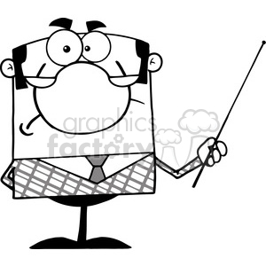 Clipart of Angry Business Manager With Pointer clipart. Commercial use image # 386881