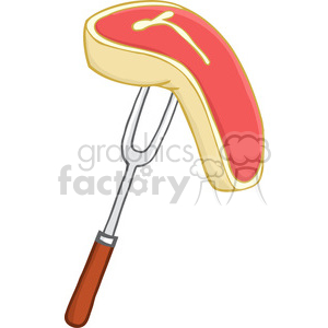Clipart of Fork With Raw Steak clipart. Commercial use image # 386961