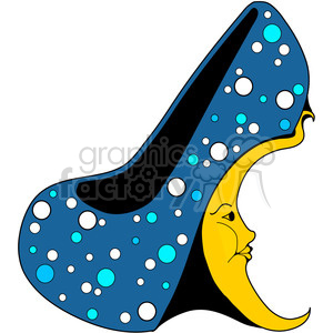 clipart - blue heels over the moon.