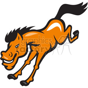 horse animal rodeo western bronco logo mascot horses mustang cartoon