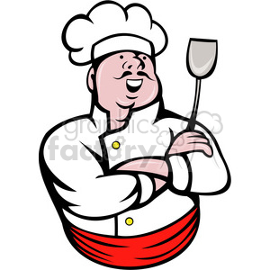 chef holding a spatula royalty free clip art clipart.