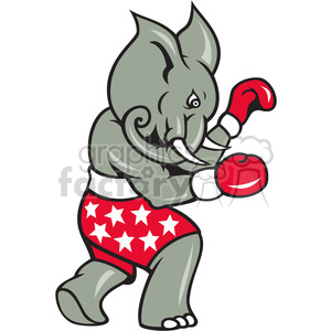 elephant boxing clipart. Commercial use image # 388625