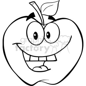 clipart - 5947 Royalty Free Clip Art Smiling Apple Cartoon Mascot Character.