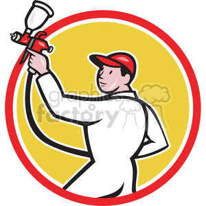painter spraypiant gun rear side CIRC clipart. Commercial use image # 389902