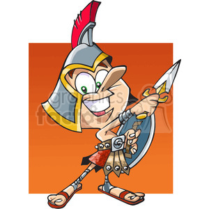 cartoon funny character gladiator warrior 
