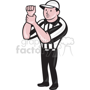 american football referee holding illegal use hands clipart. Commercial use image # 391451