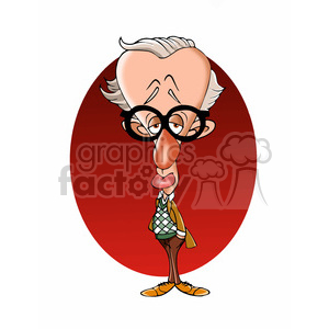 Woody Allen cartoon caricature clipart. Commercial use image # 391727
