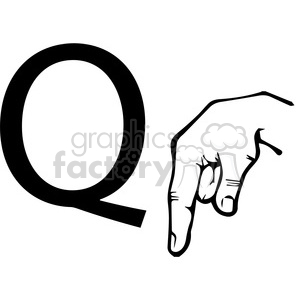 ASL sign language Q clipart illustration worksheet clipart. Commercial use image # 392299