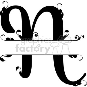 split regal n monogram vector design clipart. Royalty-free image # 392853