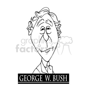 george w bush black white clipart.