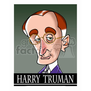 celebrity famous cartoon editorial-only people funny caricature harry+truman president 33rd