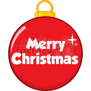Royalty Free RF Clipart Illustration Red Christmas Ball With Text clipart.