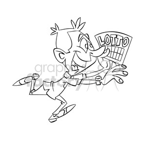 black and white image of man winning the lottery negro clipart. Commercial use image # 394069