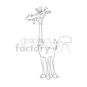 clipart - giraffe with neck brace outline.