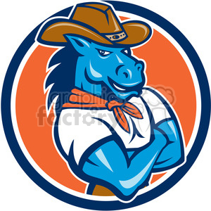cowboy horse blue western country logo