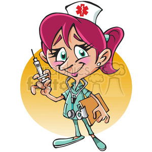 female nurse cartoon character clipart. Commercial use icon # 389852