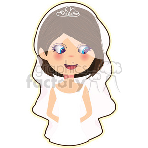 Bride cartoon character vector image clipart.