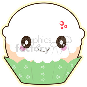 Christmas cupcake cartoon character vector clip art image clipart. Commercial use image # 395275