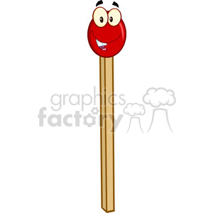 clipart - Royalty Free RF Clipart Illustration Happy Match Stick Cartoon Mascot Character.