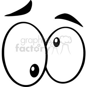 clipart - Royalty Free RF Clipart Illustration Black And White Nutty Cartoon Eyes.