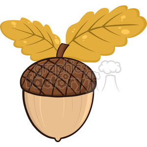 Acorn With Oak Leaves Cartoon Illustrations clipart. Commercial use image # 395847